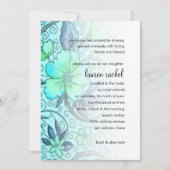 Bat Mitzvah Uitnodiging Sweet Floral Blue (Voorkant)