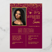 BAT MITZVAH Uitnodigingen Joodse Fotokaarten Elega (Voorkant)