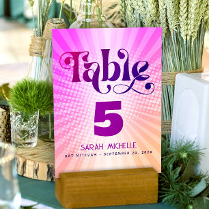 Bat Mitzvah Veteraan Retro Boho Roze Oranje Gradië Kaart