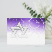 Bat mitzvah violet étoile Shimmer de David carte R (Debout devant)
