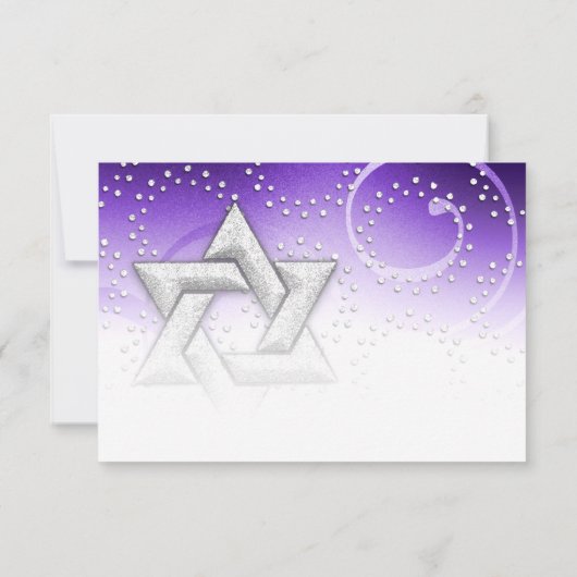 Bat mitzvah violet étoile Shimmer de David carte R (Dos)