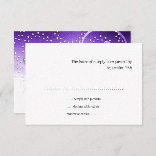 Bat mitzvah violet étoile Shimmer de David carte R (Devant / Derrière)