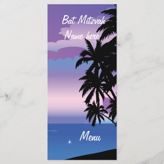 Bat Mitzvah voor Shelley Menu (Voorkant)