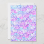 Bat Mitzvah Waterverf Bloemen Roze Blauw Hydrangea Kaart (Achterkant)