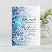 Bat Mitzvah Waterverf Floral Pattern Kaart (Staand voorkant)