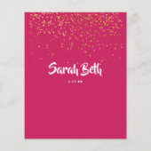 Bat Mitzvah Waterverf Glitter Budget Invlicitation (Achterkant)