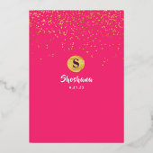 Bat Mitzvah Waterverf Glitter Invitation REAL Folie Uitnodiging (Achterkant)