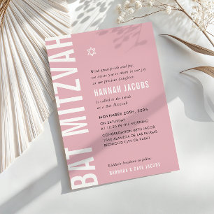BAT MITZWAH moderne minimalistische vette meisje s Kaart