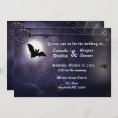 Bat, Moon en Spiders Halloween Kaart (Voorkant / Achterkant)