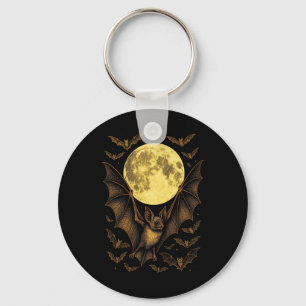 Bat Moon Halloween Gothic Spooky Natuur Night Sleutelhanger