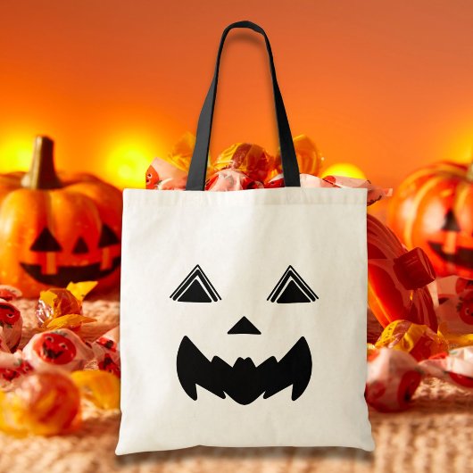 Bat-Mouth Jack O'Lantern met gestreepte driehoek o Tote Bag