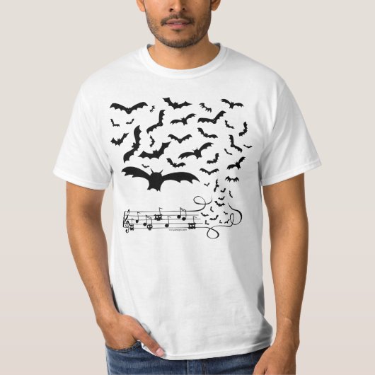 Bat Music-ontwerp T-shirt (Voorkant)