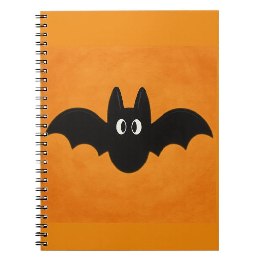 Bat noir sur Carnet photo Arrière - plan orange (Devant)
