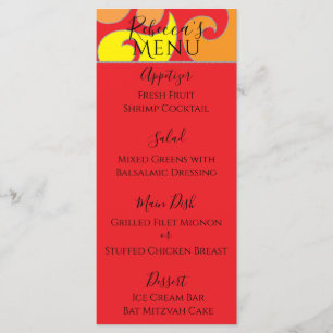 Bat of Bar Mitzvah 1960 het Menu van het Ontwerp v