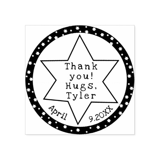 Bat of Bar Mitzvah Star Stamp Rubberstempel (Afrduk)