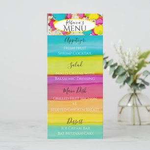 Bat ou Bar Mitzvah A Splash of Color Food Menu
