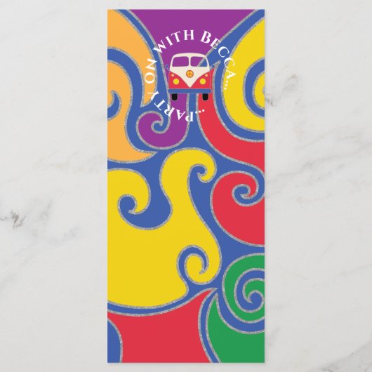 Bat ou Bar Mitzvah Elegant Sparkly Swirl menu de n (Dos)
