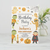 Bat Party Enfants Halloween Invitation anniversair (Debout devant)
