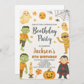 Bat Party Enfants Halloween Invitation anniversair (Devant / Derrière)