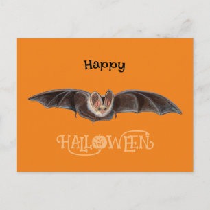 Bat Pipistrellus illustratie Happy Halloween Feestdagenkaart