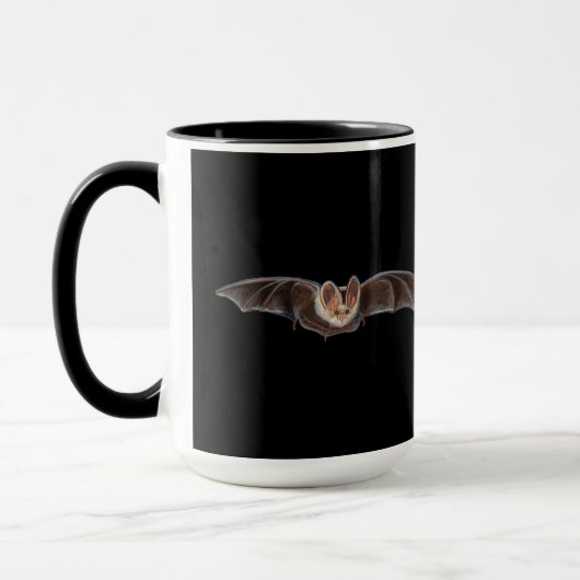 Bat Pipistrellus pipistrellus Illustratie Zwart Mok (Links)