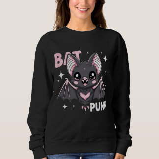 Bat Punk Funny Kawaii Bat Halloween Punk Rock Love Trui