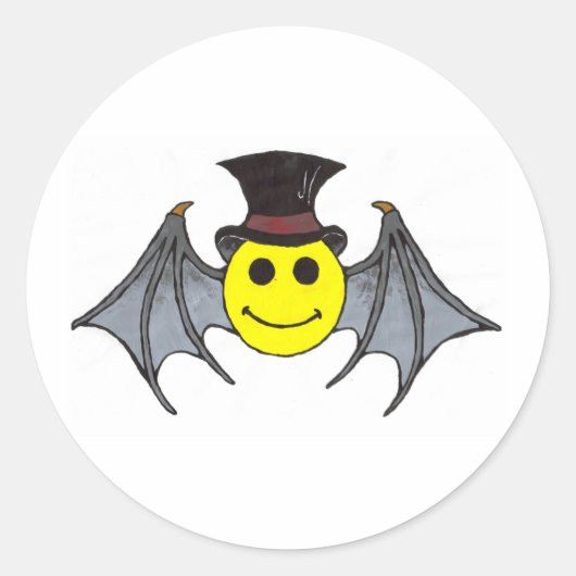 Bat Ronde Sticker (Voorkant)