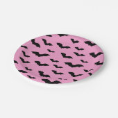Bat silhouettes in pink papieren bordje (Gekanteld)