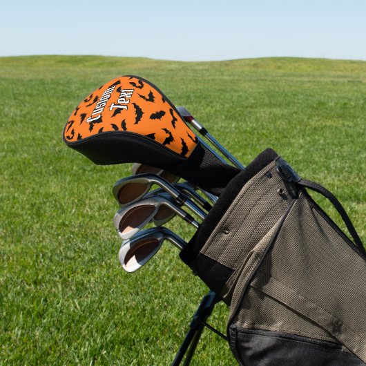Bat Silhouettes Pattern Golf Head Hoesje Golfheadcover (Insitu)