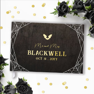 Bat & Spiderwebs Mr & Mrs Goth Halloween Mariage