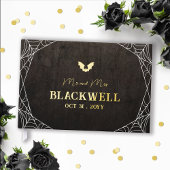 Bat & Spiderwebs Mr & Mrs Gothic Halloween Wedding Gastenboek