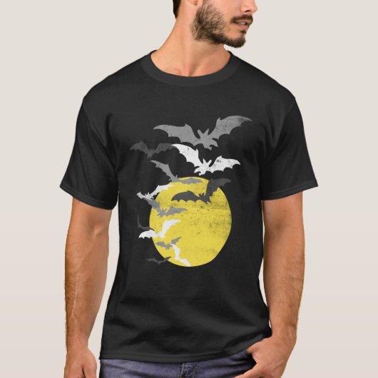 Bat Swarm op Full Moon T-shirt (Voorkant)