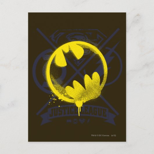 Bat Symbol over Justice League Briefkaart (Voorkant)