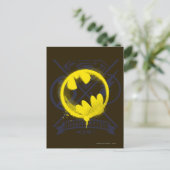 Bat Symbol over Justice League Briefkaart (Staand voorkant)