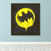 Bat Symbol over Justice League Canvas Afdruk (Insitu (Houten vloer))