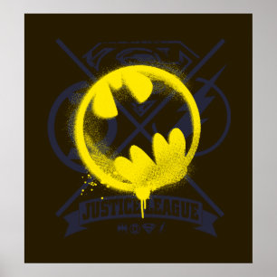 Bat Symbol over Justice League Poster