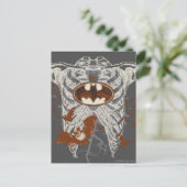 Bat Symbool Ribcage  Collage Briefkaart (Staand voorkant)