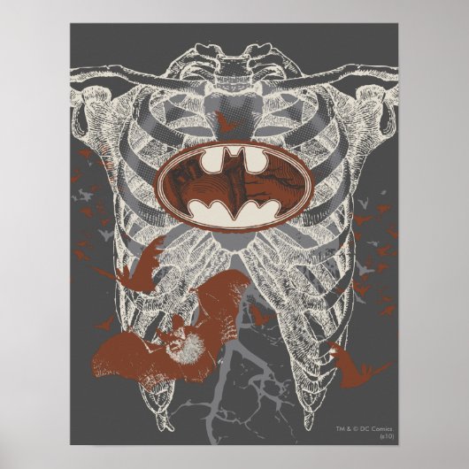 Bat Symbool Ribcage Collage Poster (Voorkant)