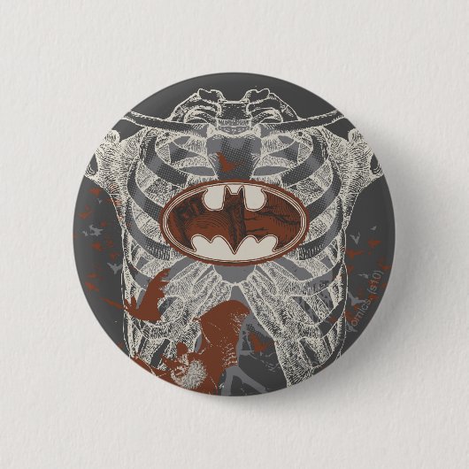 Bat Symbool Ribcage Collage Ronde Button 5,7 Cm (Voorkant)