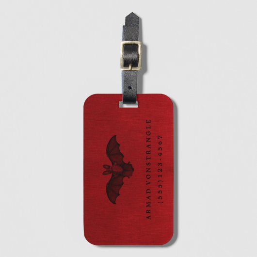 Bat Vampire bloedrood Bagagelabel (Voorkant (verticaal))