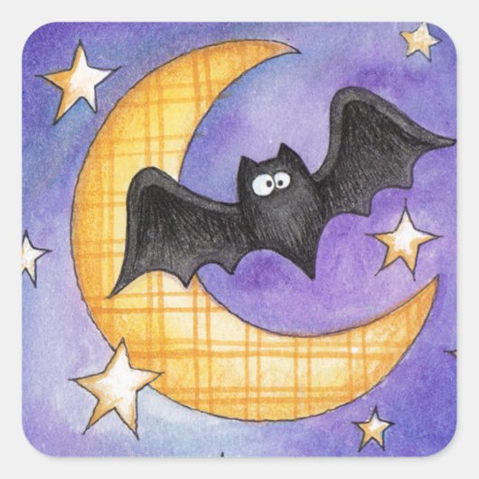 Bat Vierkante Sticker (Voorkant)