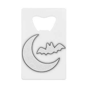 Bat vliegend op de maan, Witchy Cute Bat Kredietkaart Flessenopener