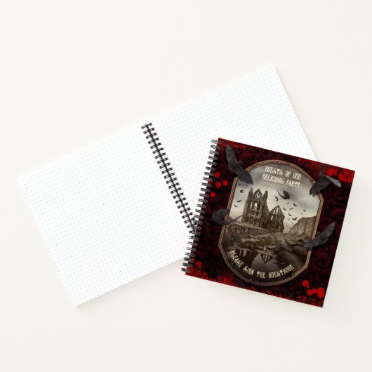 Bat Whitby Abbey Halloween Gastenboek Notitieboek (Binnen)