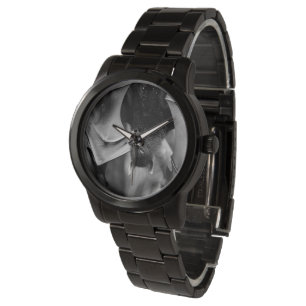 Bat Wings Dames Black Steel Bracelet Watch Horloge