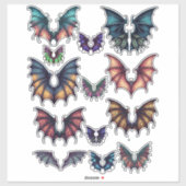 Bat Wings Kleurenillustraties ARt Collage sheet Sticker (Vel)