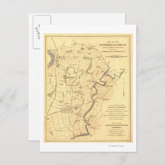 Bataille d'Antietam - Guerre civile Carte panorami (Devant / Derrière)