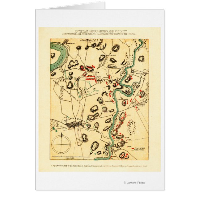 Bataille d'Antietam - Guerre civile Carte panorami (Devant)