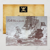 BATAILLE DE BATEAU PIRATE / CARTES DE TRÉSOR PIRAT (Devant / Derrière)