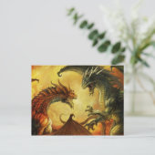 Bataille de dragon, carte postale (Debout devant)