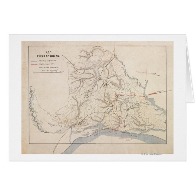 Bataille de Shiloh - Guerre civile Carte panoramiq (Devant horizontal)